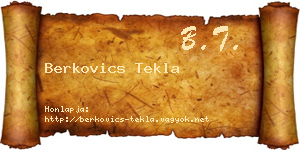Berkovics Tekla névjegykártya